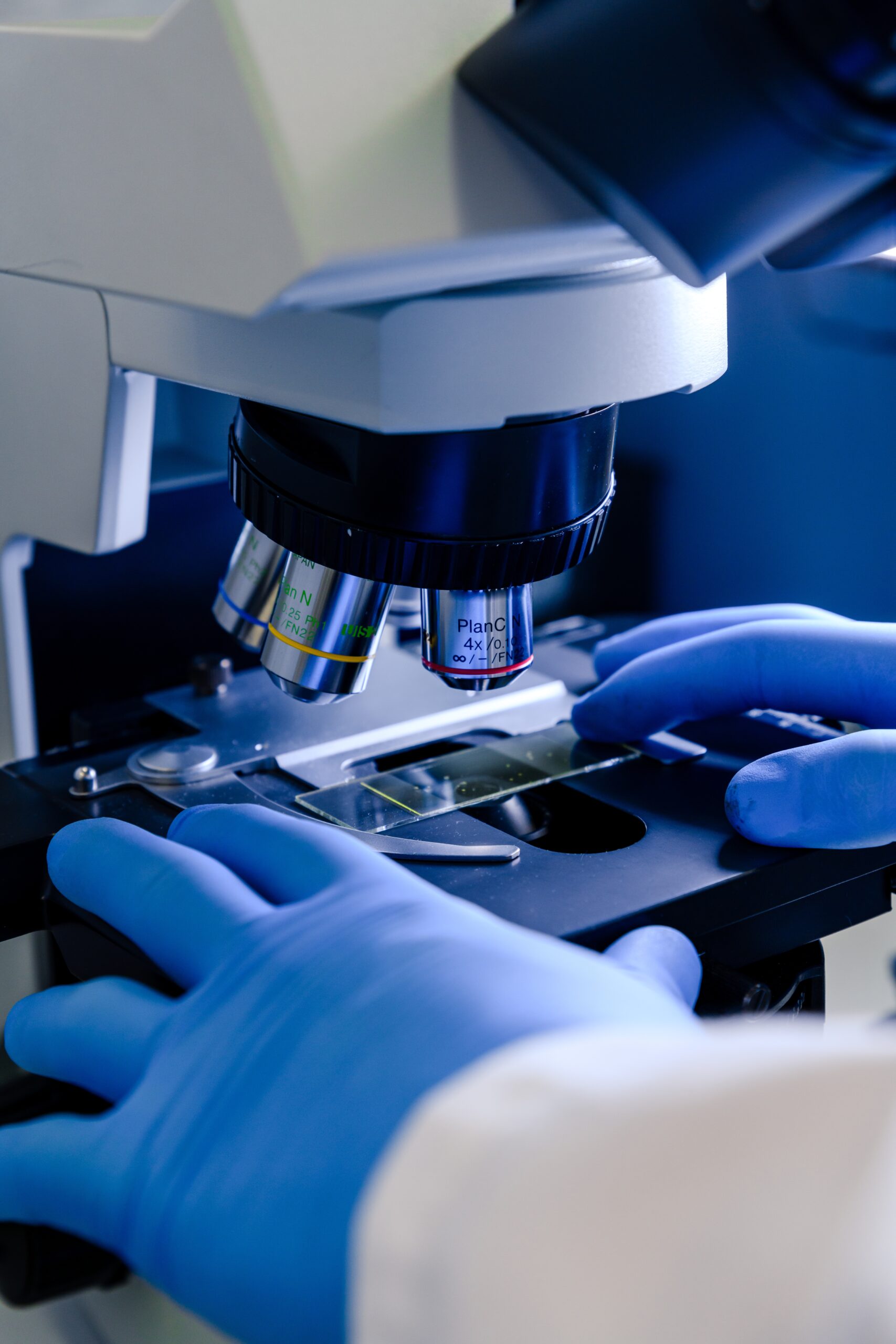 Advanced clinical microscope for blood testing at Berhampore pathology lab